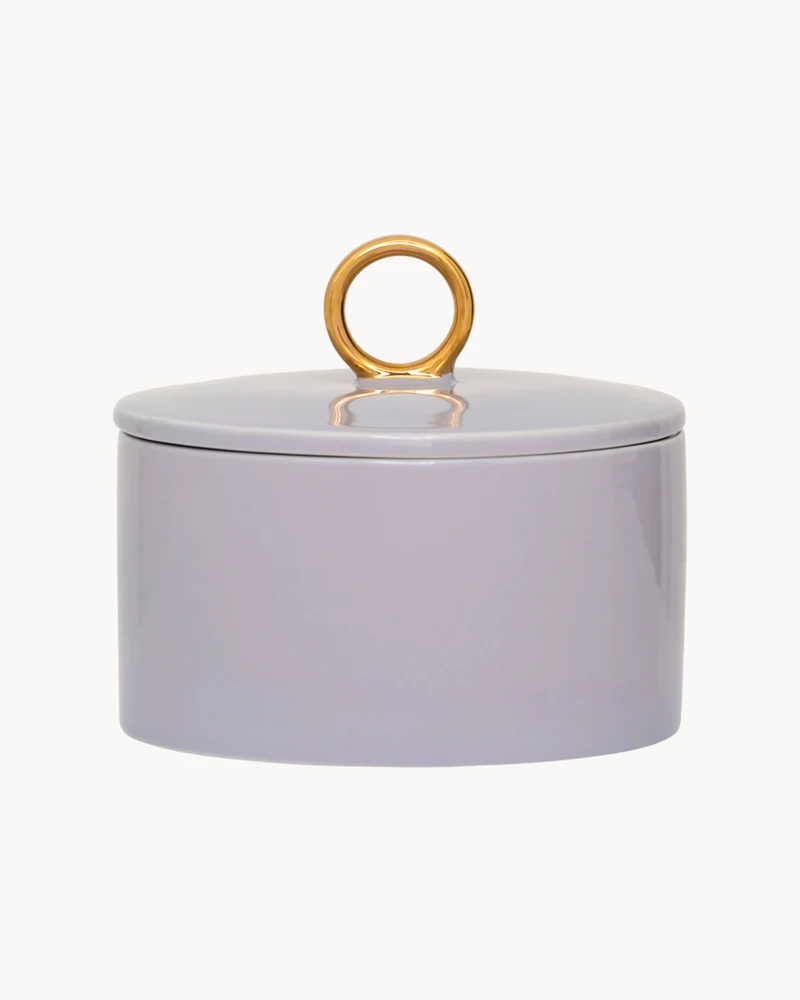Barattolo in ceramica con dettaglio oro Good Morning