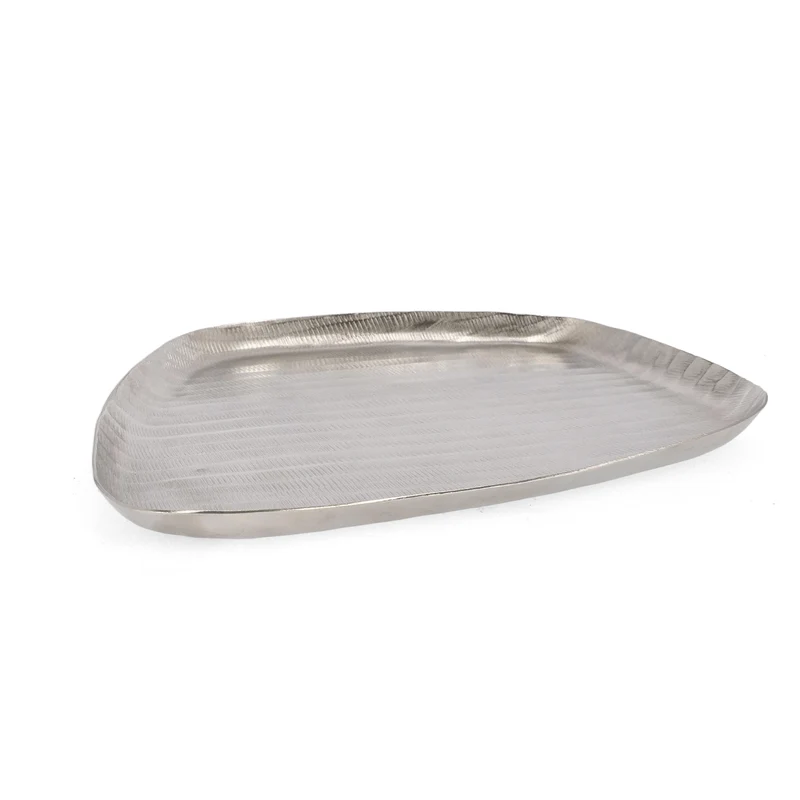 Vassoio decorativo chisel antracit in alluminio artigianale decorativo