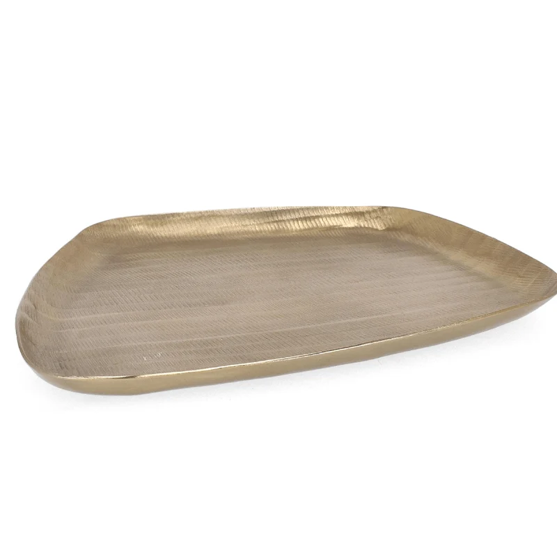 Vassoio decorativo chisel antracit in alluminio artigianale decorativo