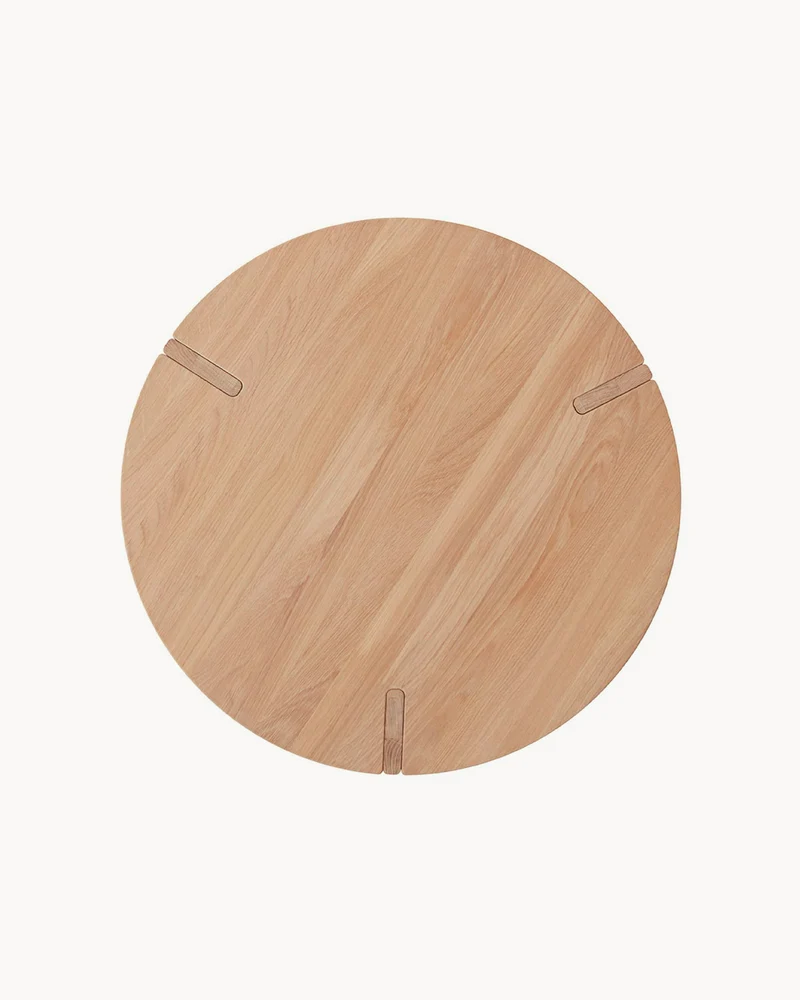 Tavolino da salotto rotondo in legno di rovere Oy