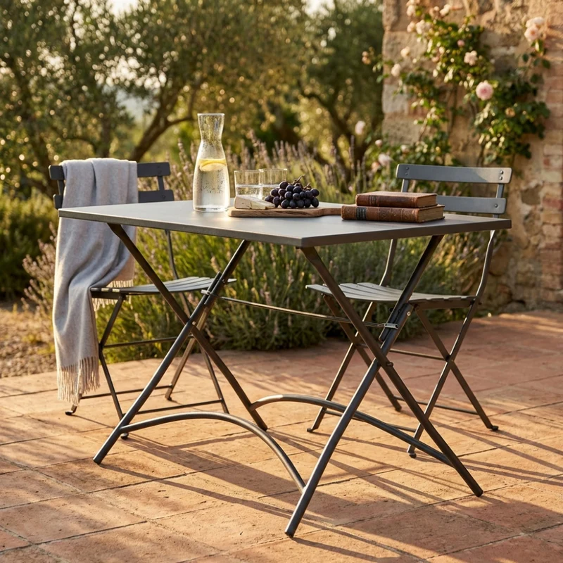Tavolo da Giardino Bristol in Acciaio Pieghevole