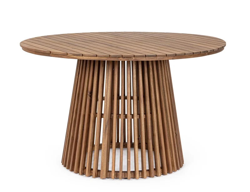 Tavolo "Rodano" in legno di acacia tondo Ø 120 cm per esterno ed interno