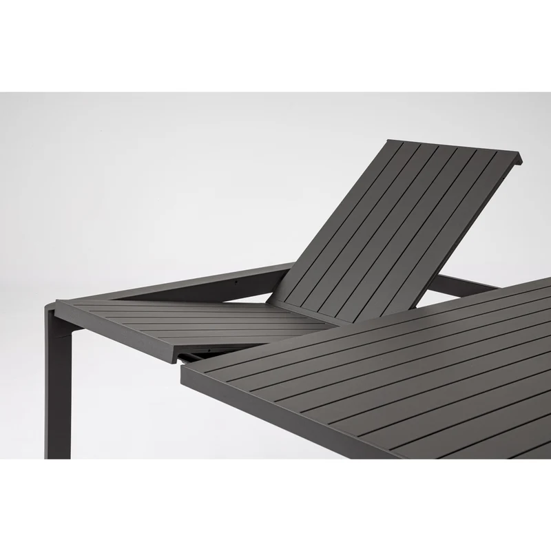 Tavolo in alluminio Antracite quadrato allungabile "Kiplin" 149 X 97/149 cm