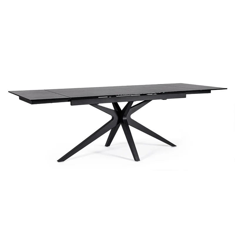 Tavolo allungabile "Aira" in vetro e mdf, per sala da pranzo 160-240 x 90 cm