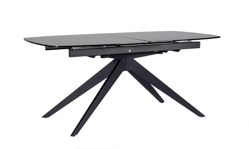 Tavolo allungabile "Anja" in vetro e legno d'abete per sala da pranzo 180-240 x 90 cm