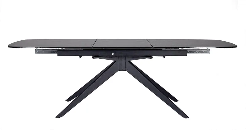 Tavolo allungabile "Anja" in vetro e legno d'abete per sala da pranzo 180-240 x 90 cm