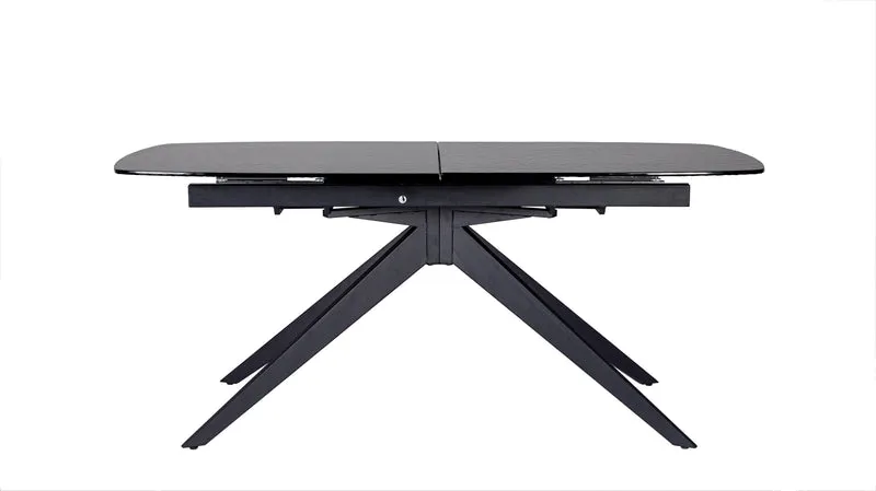Tavolo allungabile "Anja" in vetro e legno d'abete per sala da pranzo 180-240 x 90 cm