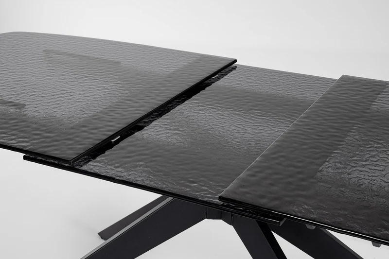 Tavolo allungabile "Anja" in vetro e legno d'abete per sala da pranzo 180-240 x 90 cm