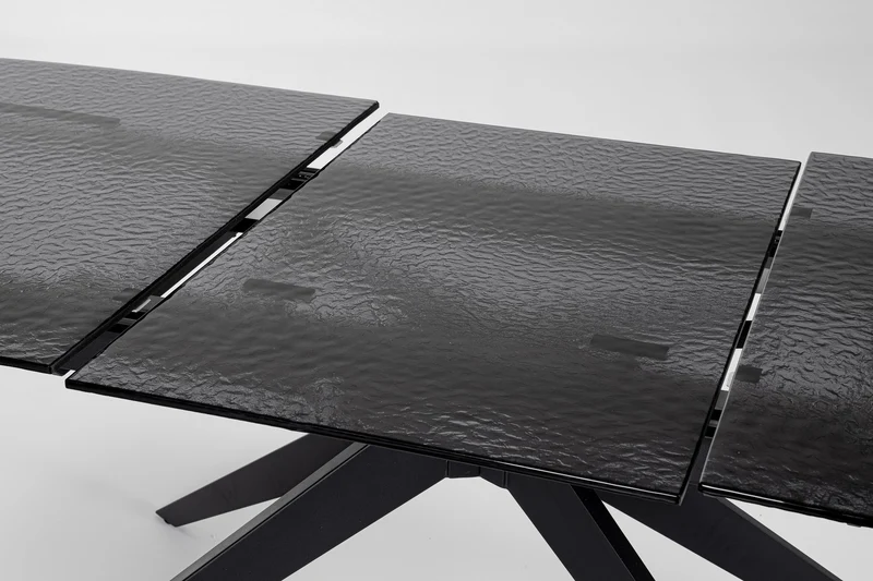 Tavolo allungabile "Anja" in vetro e legno d'abete per sala da pranzo 180-240 x 90 cm