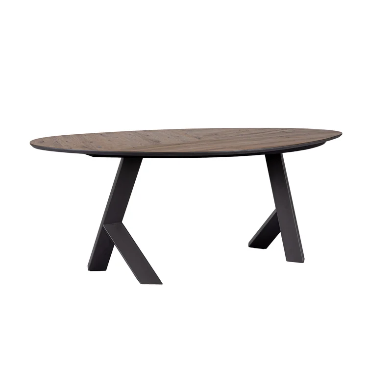 Tavolo "Garwood" piano in nobilitato rovere e gambe in acciaio 200x115 cm