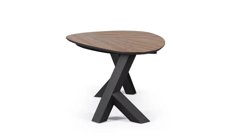 Tavolo "Garwood" piano in nobilitato rovere e gambe in acciaio 200x115 cm