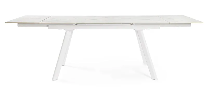 Tavolo allungabile "Jarkko" in grées porcellanato e acciaio 160-240x90