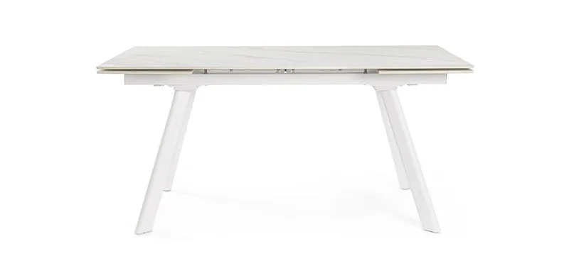 Tavolo allungabile "Jarkko" in grées porcellanato e acciaio 160-240x90