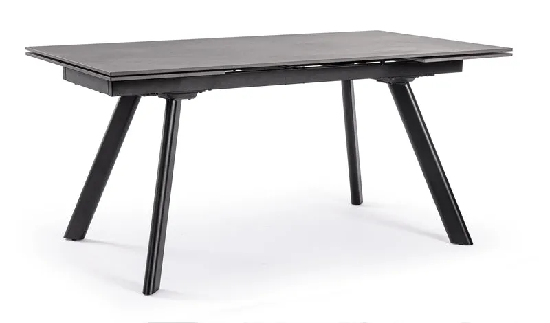 Tavolo allungabile "Jarkko" in grées porcellanato e acciaio 160-240x90