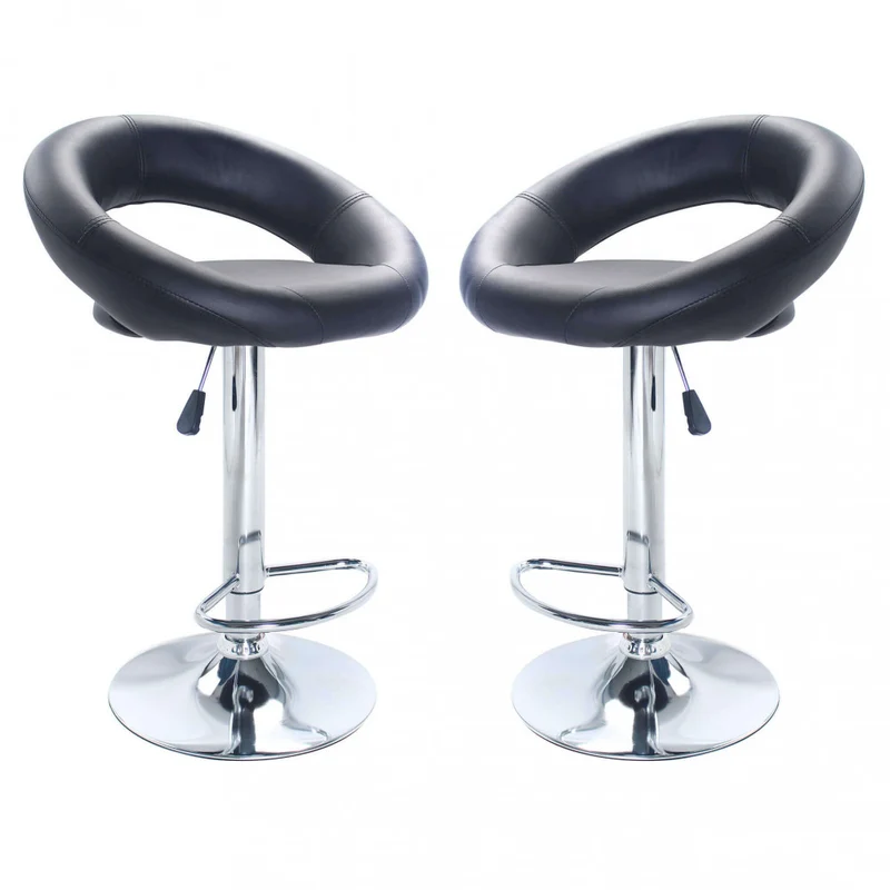 Sgabello Kendal in Ecopelle e Metallo Cromato