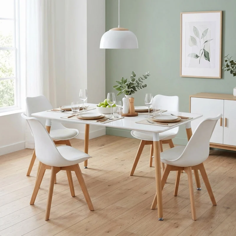 Tavolo da Pranzo Lione con Gambe in Legno