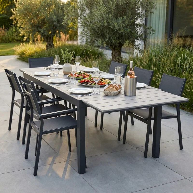 Tavolo da Giardino Pental Allungabile in Alluminio e Polywood