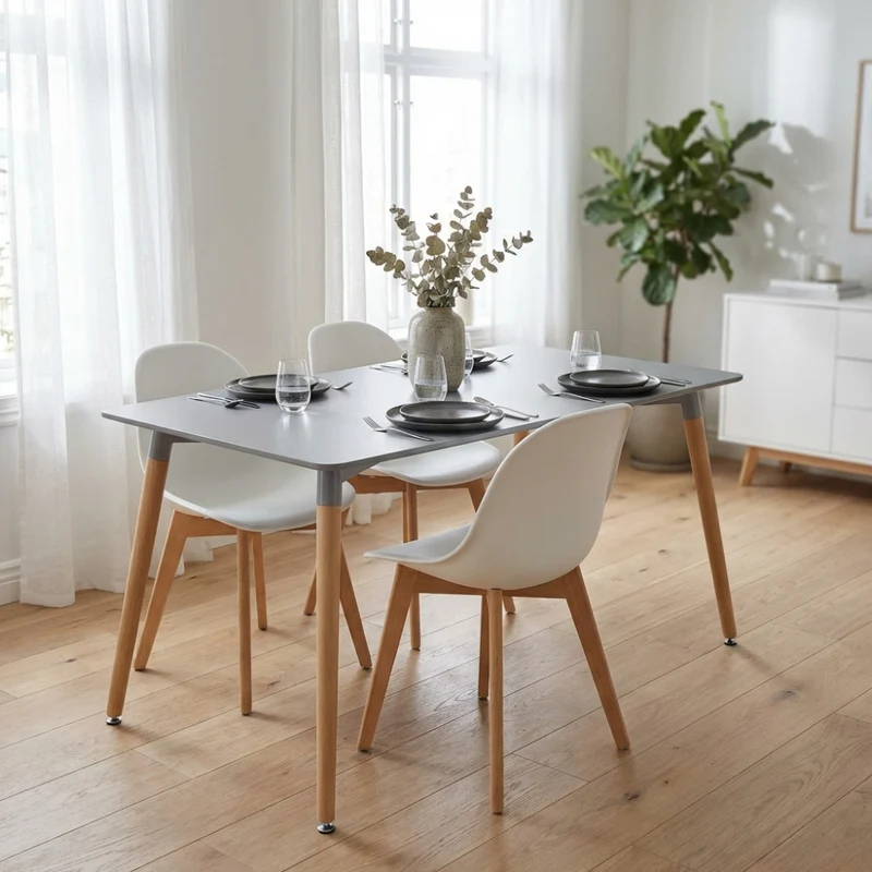 Tavolo da Pranzo Lione con Gambe in Legno