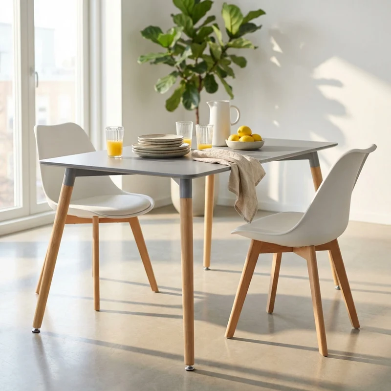 Tavolo da Pranzo Lione in Legno e Plastica