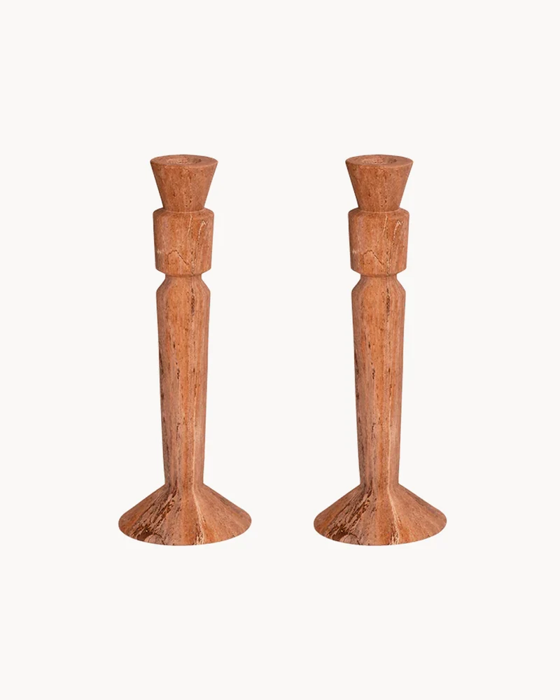 Set 2 portacandele in ceramica Ajaton