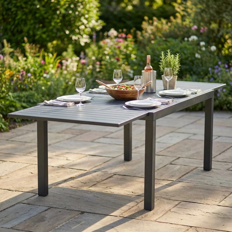 Tavolo da Giardino Formentera Allungabile in Alluminio Antracite