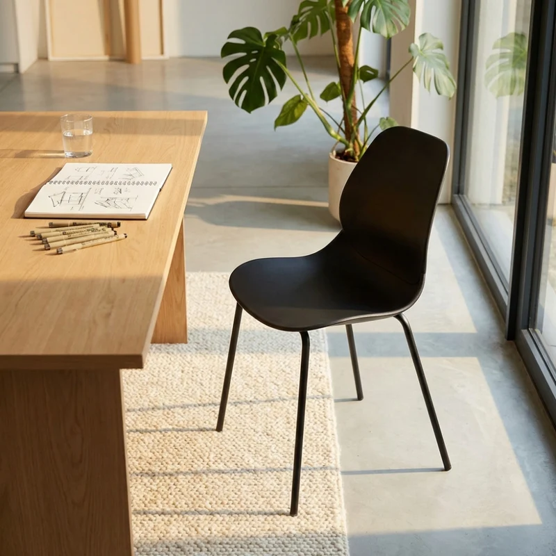 Sedia Stoccarda in Plastica Premium Nera