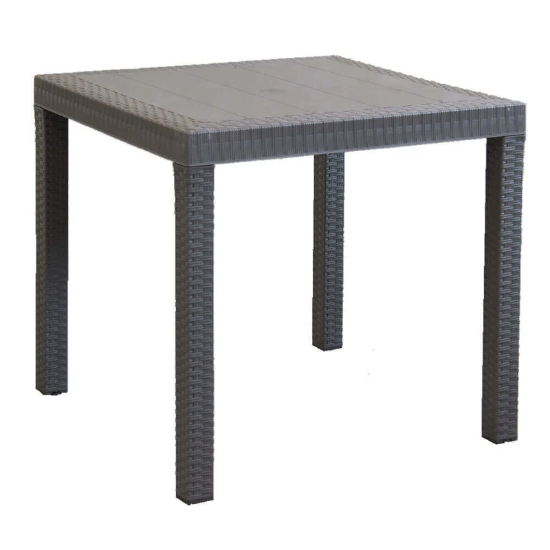 Tavolo da Giardino Dallas 80x80 in Wicker Intrecciato