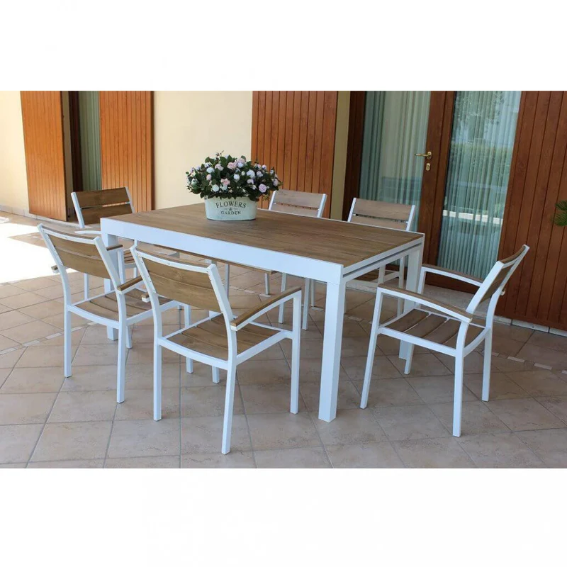 Cosma Tavolo Allungabile con Piano a Doghe Effetto Teak