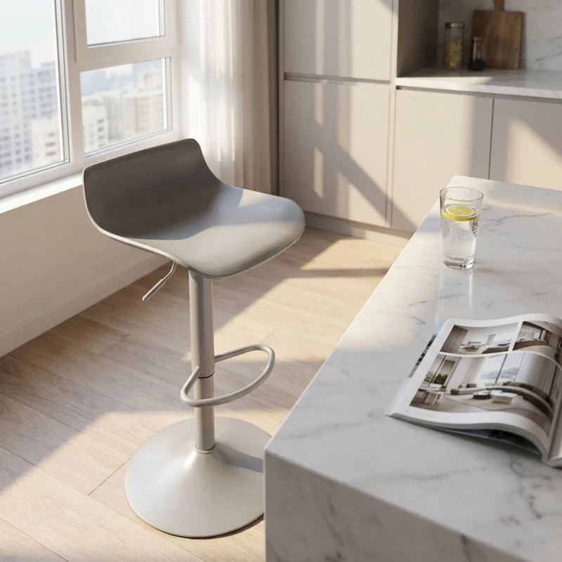 Sgabello Merano in Plastica Premium Grigia