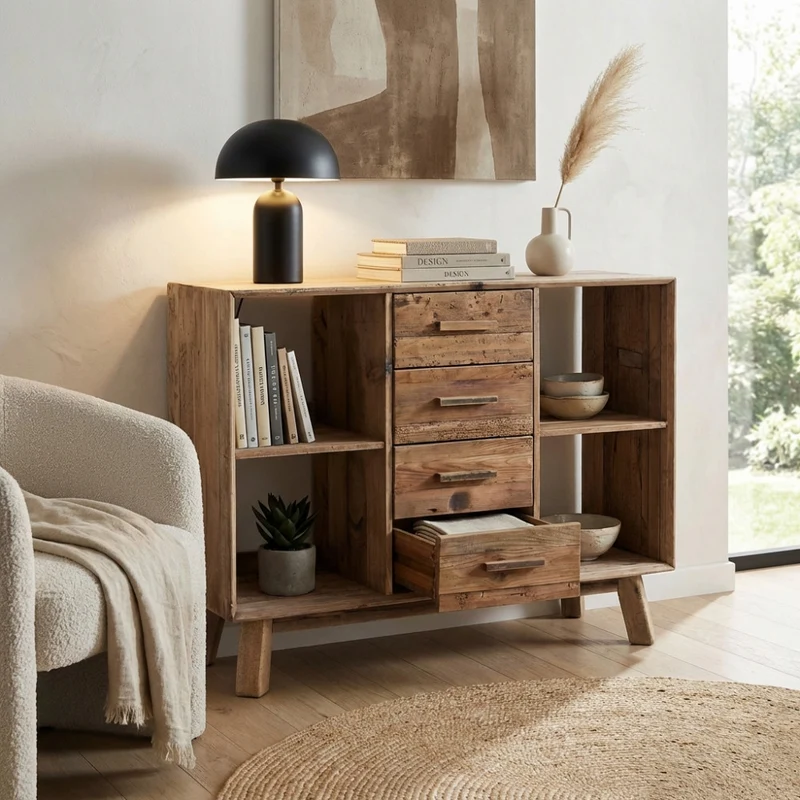 Credenza Adam in Pino Riciclato Autentico