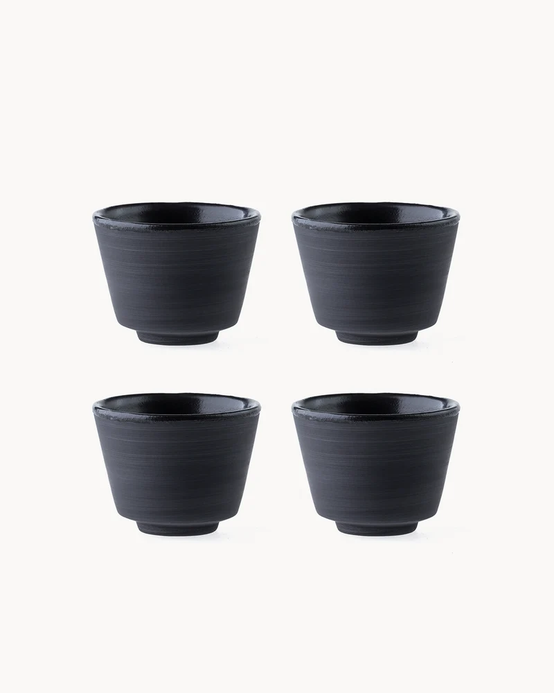 Set 4 tazzine in terracotta nera Eclipse