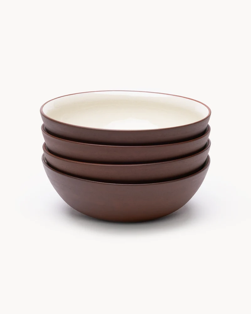 Set 4 bowl in terracotta Earth Raw