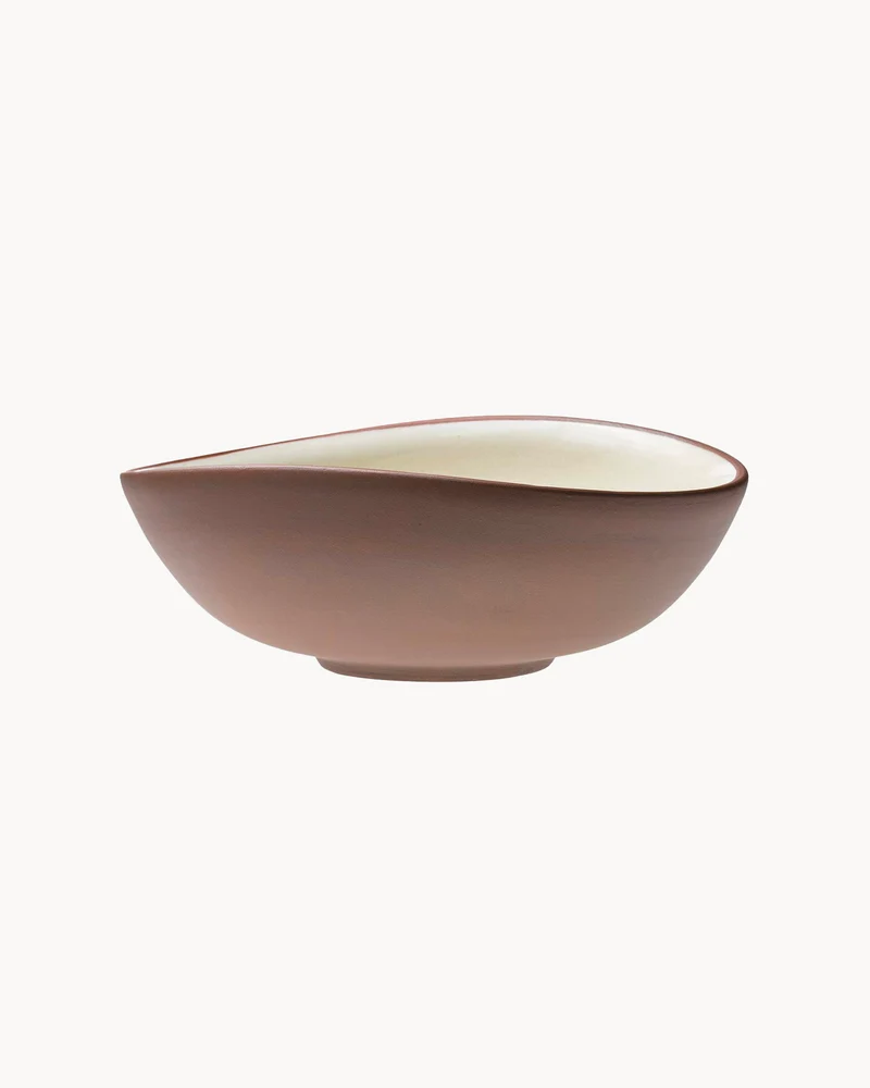 Set 2 bowl curve in terracotta Earth Raw
