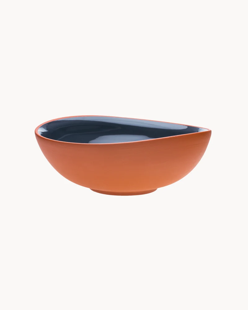 Set 2 bowl curve in terracotta Earth
