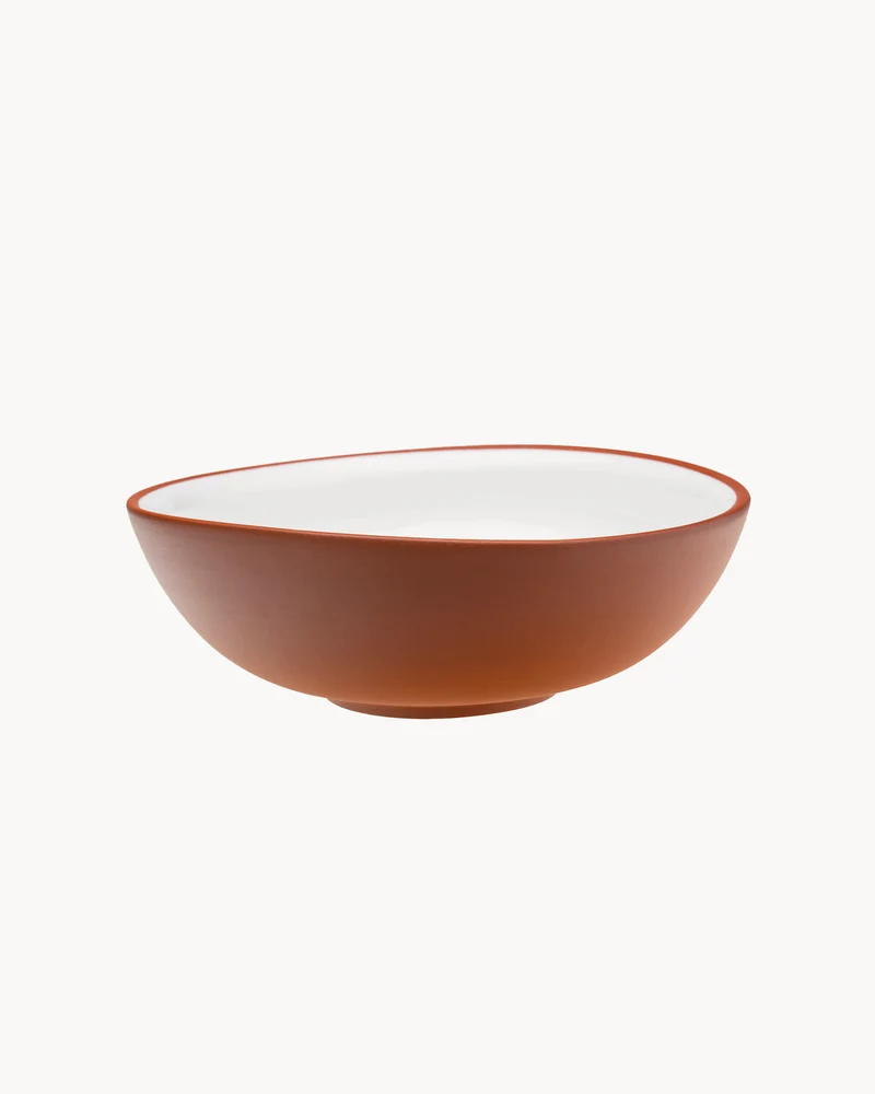 Set 2 bowl curve in terracotta Earth