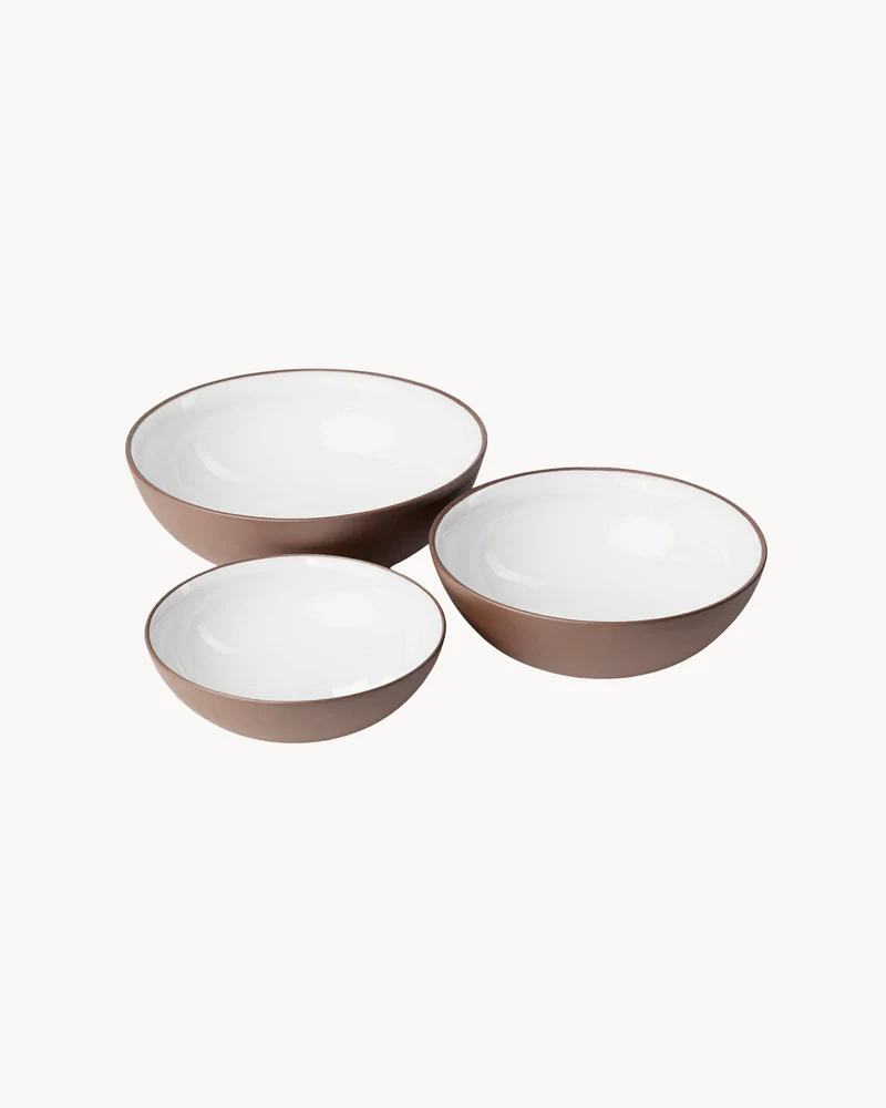 Set 3 bowl in terracotta Earth Raw