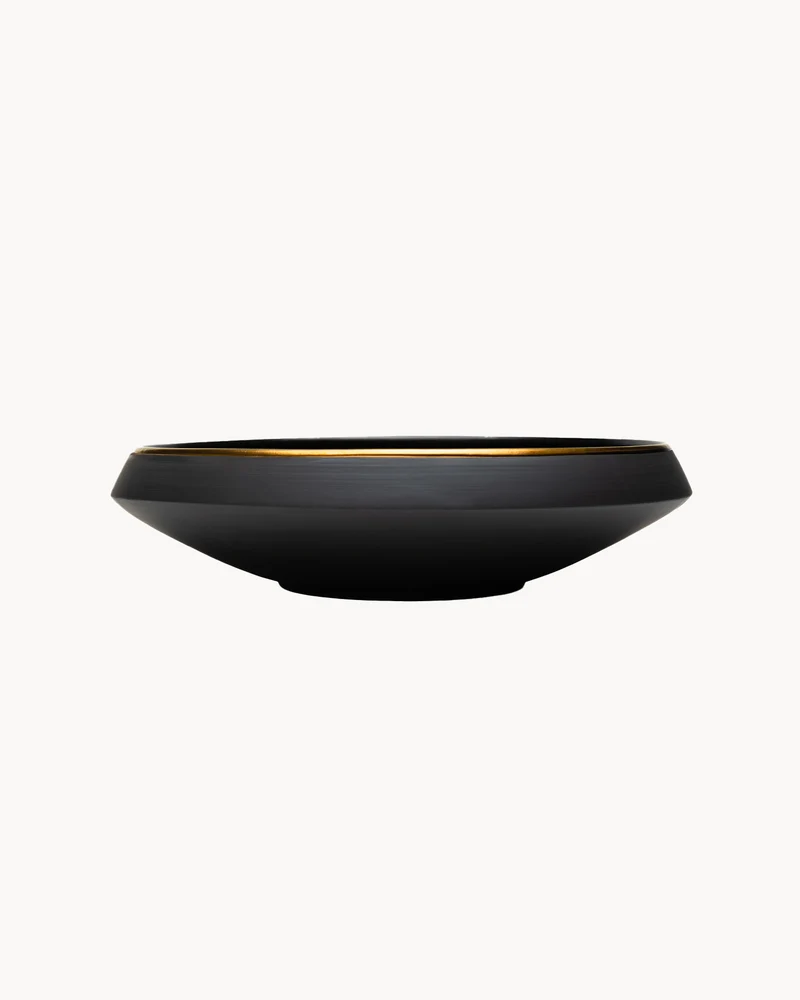 Bowl in terracotta nera con bordo oro Eclipse
