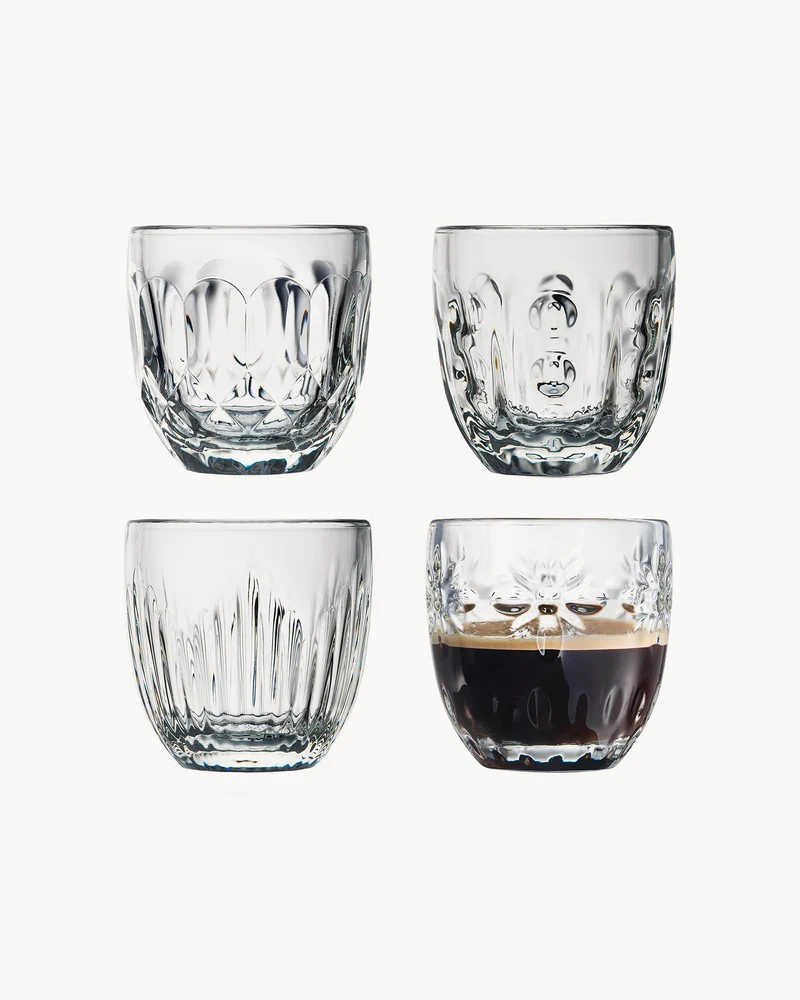 Set 4 tazzine da caffè in vetro Troquet