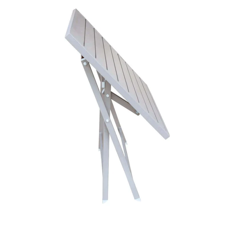 Tavolino pieghevole "Copacabana" per esterno e giardino, in alluminio Bianco da 70 cm