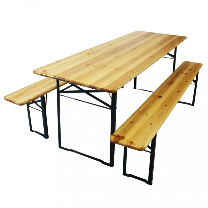 Cosma Set Birreria in Legno di Abete con Struttura Pieghevole