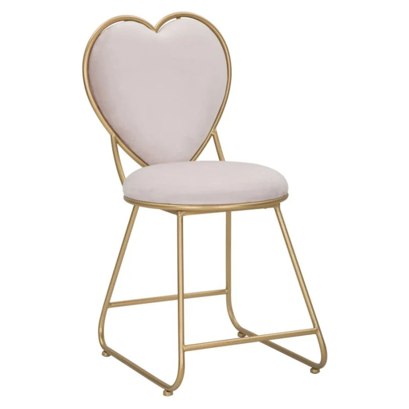 Sedia "Heart" in tessuto gambe in metallo color oro per interni