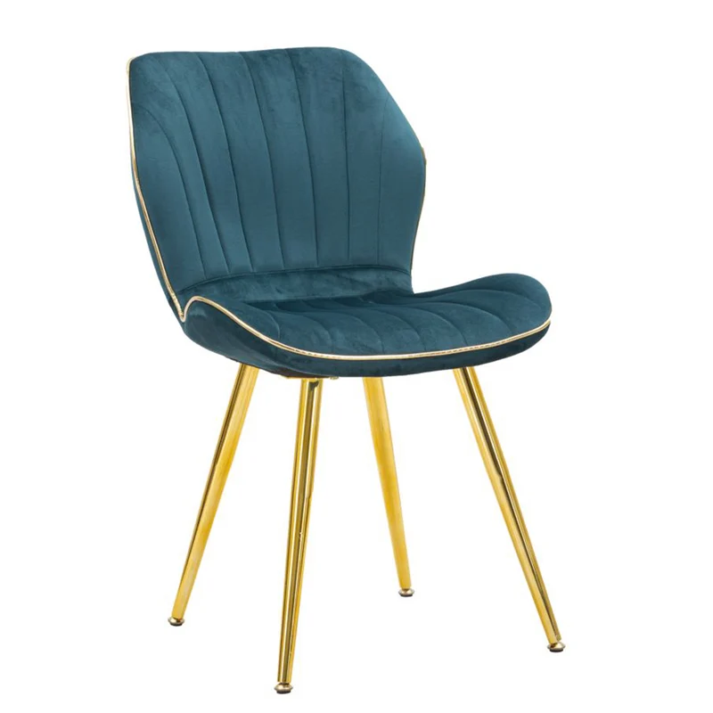 Sedia "Paris" in velluto con gambe in metallo color oro per interni