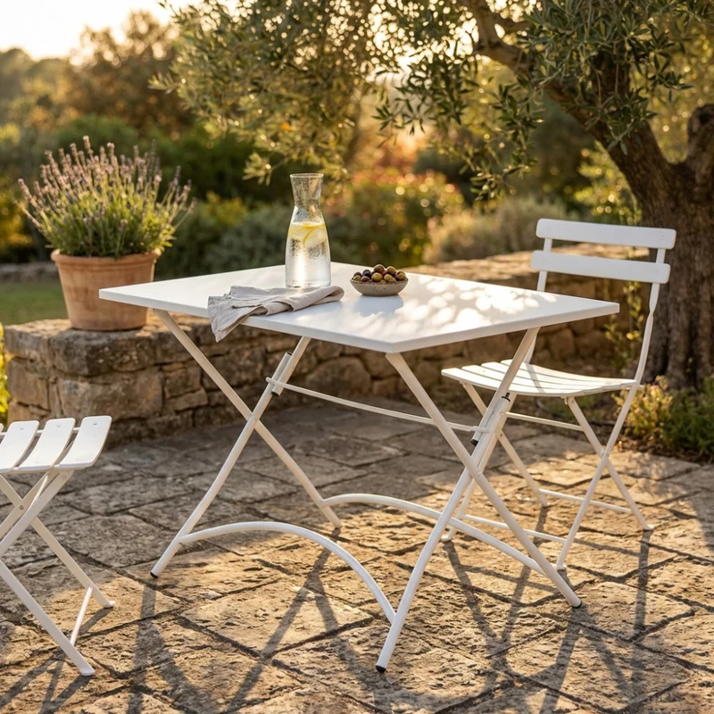 Cosma Tavolo da Giardino Pieghevole in Acciaio
