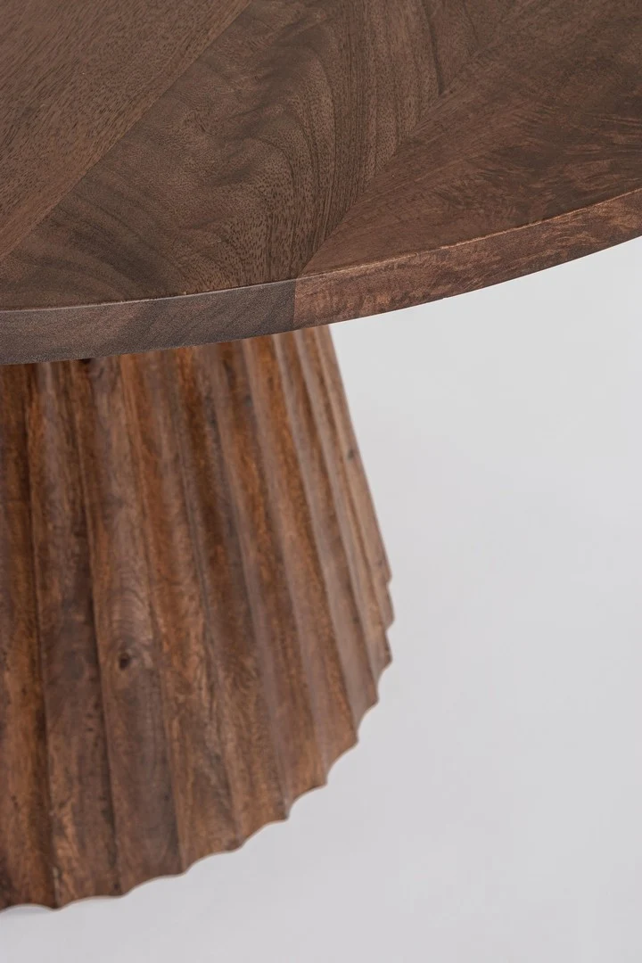 Tavolo "Orissa" con struttura in legno di mango, supporto in acciaio, Ø120 - 76 cm