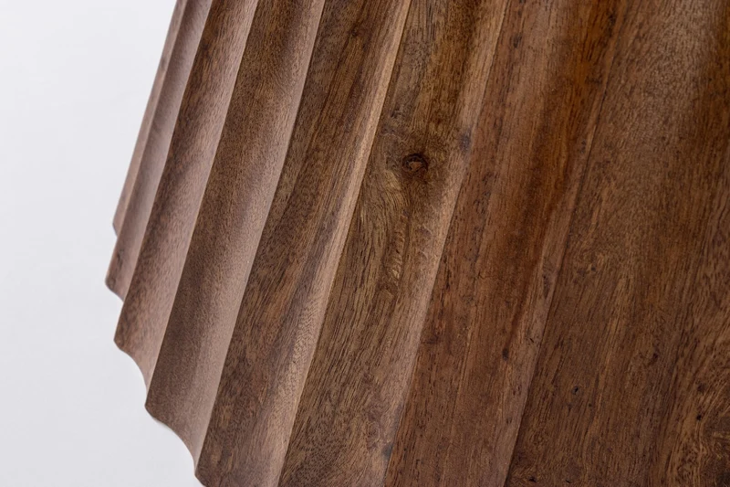 Tavolo "Orissa" con struttura in legno di mango, supporto in acciaio, Ø120 - 76 cm