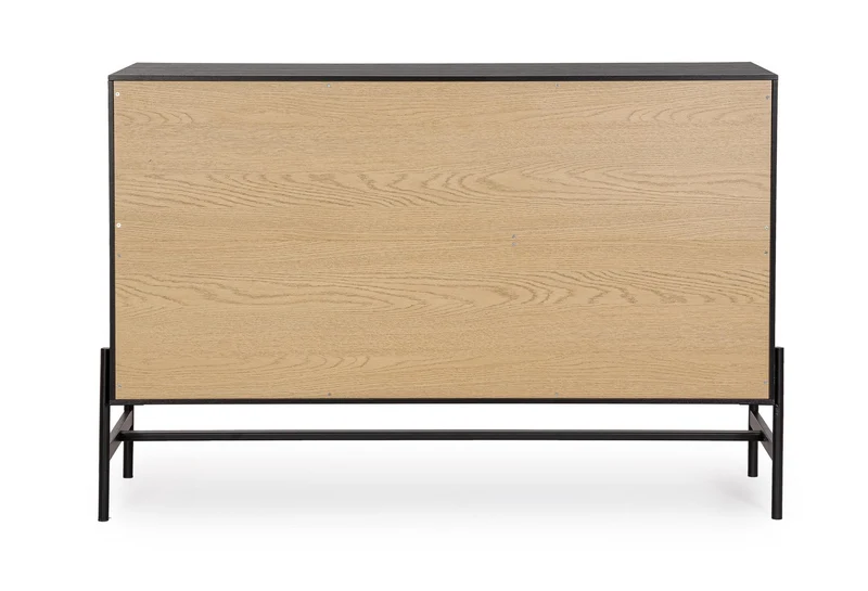 Mobile credenza "Allycia" in mdf-legno di frassino, gambe in acciaio, per interno