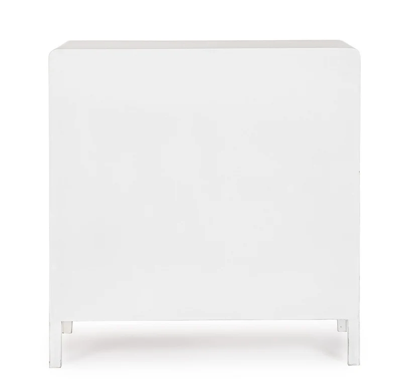 Mobile credenza "Allycia" in mdf-legno di frassino, gambe in acciaio, per interno
