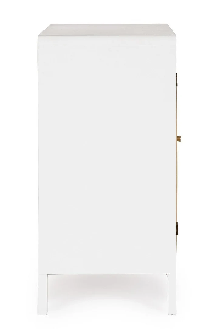 Mobile credenza "Allycia" in mdf-legno di frassino, gambe in acciaio, per interno