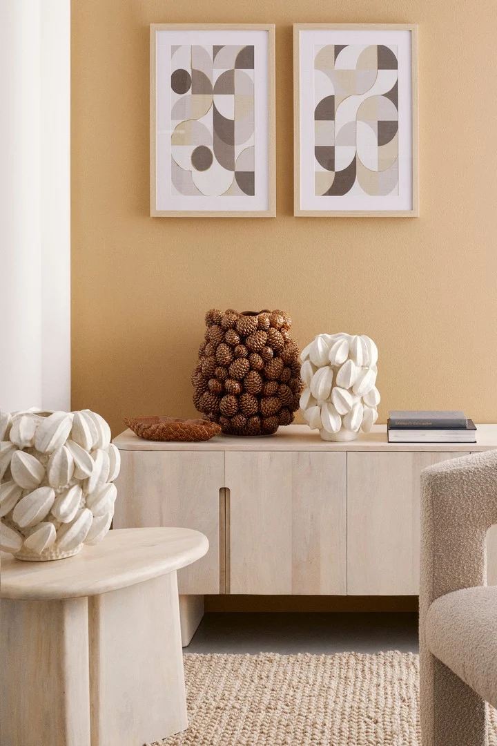 Credenza "Serapis" in legno di mango, con 4 ante, 150 x 40 x 84h cm