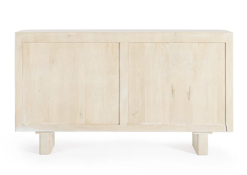 Credenza "Serapis" in legno di mango, con 4 ante, 150 x 40 x 84h cm